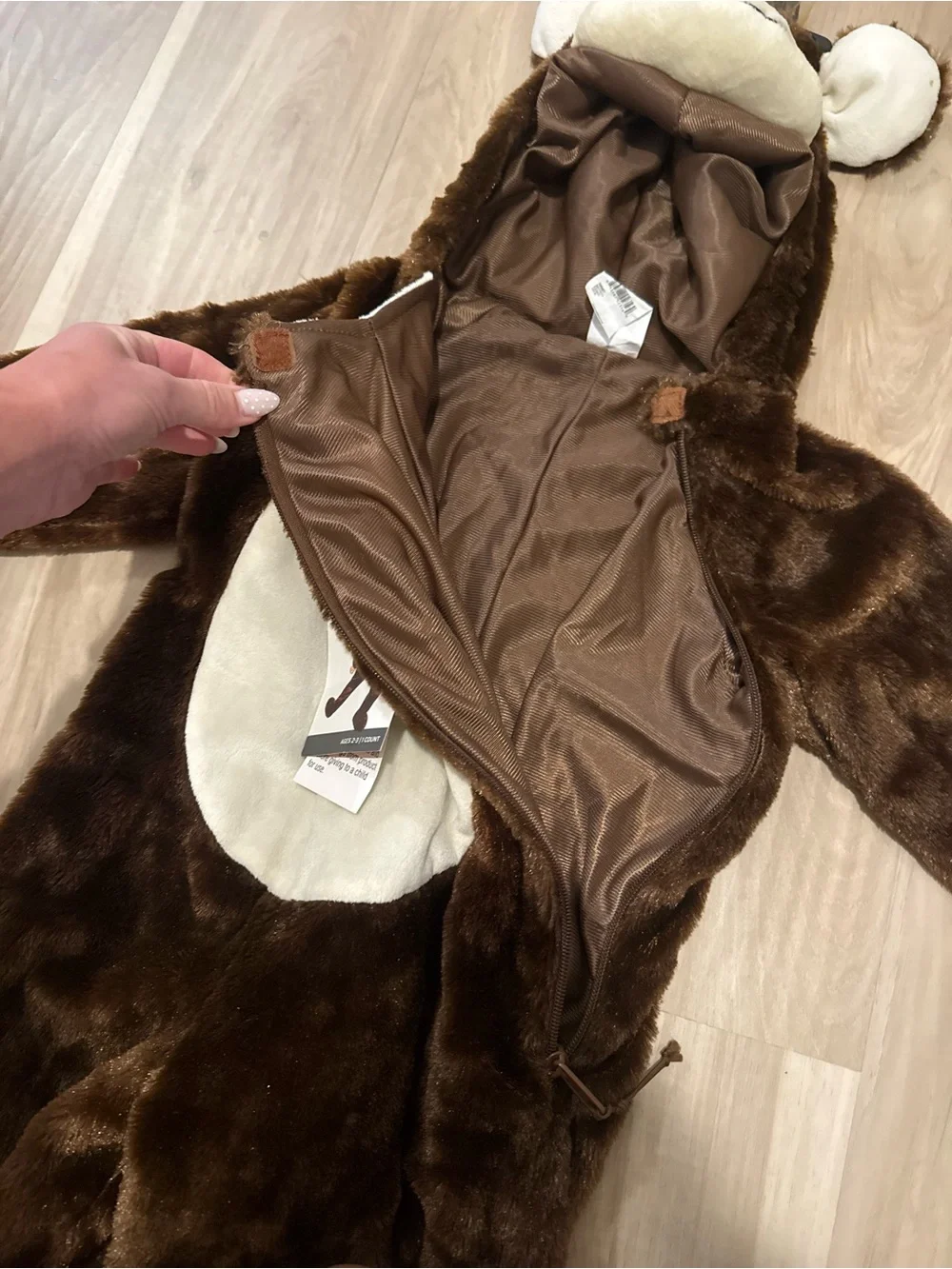 Target Brown Monkey Plush Costume with Cream Belly